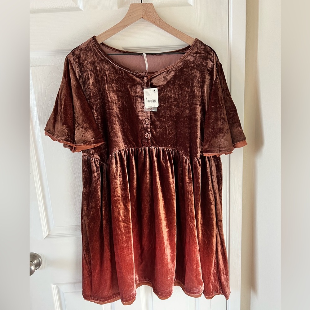 Free People velvet ombré mini dress NWT